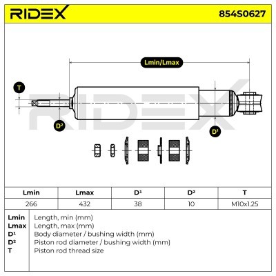 Shock Absorber RIDEX 854S0627 854S0627 - photo 6