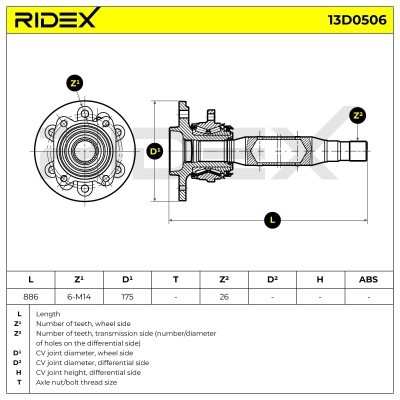 Drive Shaft RIDEX 13D0506 13D0506 - photo 6