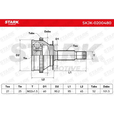Joint Kit, Drive Shaft Stark SKJK-0200480 SKJK-0200480 - photo 5
