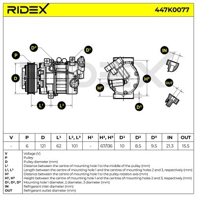 Compressor, Air Conditioning 447K0077 - photo 6