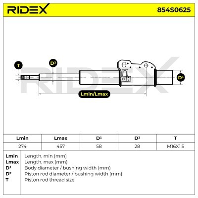 Shock Absorber RIDEX 854S0625 854S0625 - photo 6