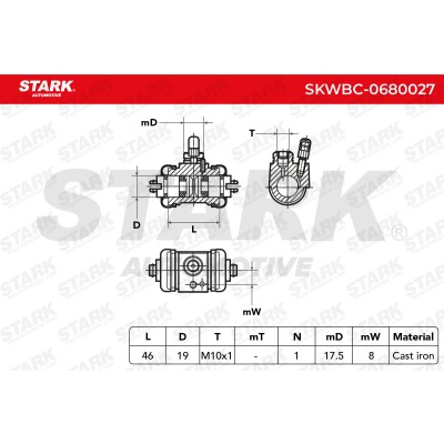 Wheel Brake Cylinder Stark SKWBC-0680027 SKWBC-0680027 - photo 6