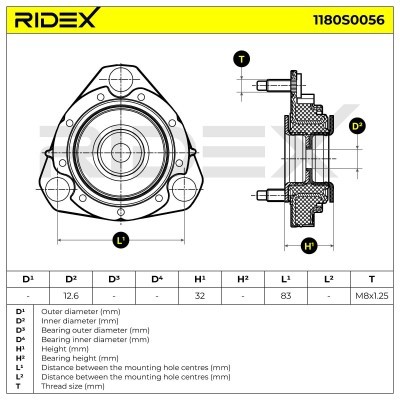 Strut Support Bearing Front RIDEX 1180S0056 1180S0056 - photo 5