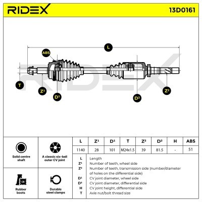 Drive Shaft RIDEX 13D0161 13D0161 - photo 4
