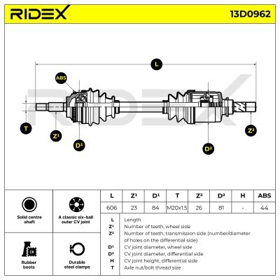 Drive Shaft RIDEX 13D0962 13D0962 - photo 7