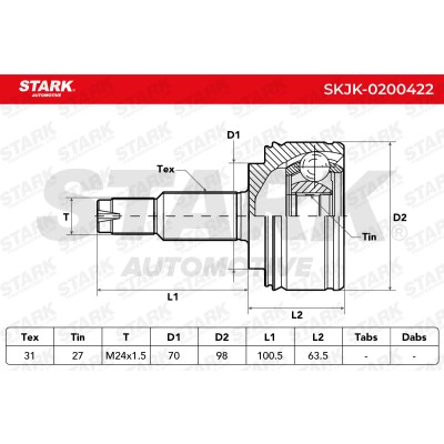 Joint Kit, Drive Shaft Stark SKJK-0200422 SKJK-0200422 - photo 6