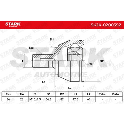 Joint Kit, Drive Shaft Stark SKJK-0200392 SKJK-0200392 - photo 4