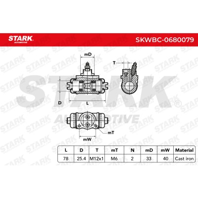 Wheel Brake Cylinder Stark SKWBC-0680079 SKWBC-0680079 - photo 6