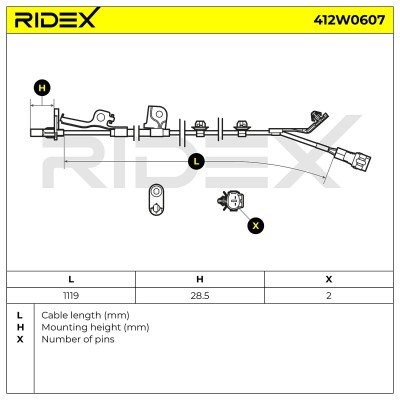 ABS Sensor RIDEX 412W0607 412W0607 - photo 6