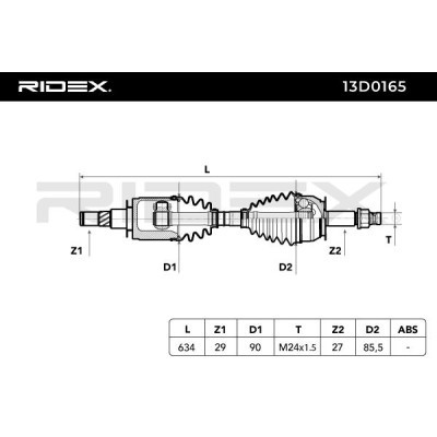 Drive Shaft RIDEX 13D0165 13D0165 - photo 3