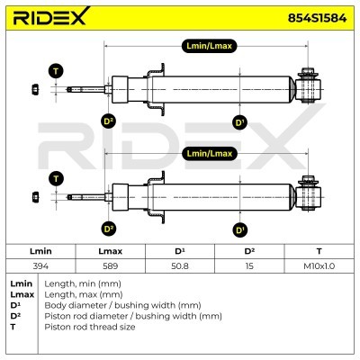 Shock Absorber RIDEX 854S1584 854S1584 - photo 8