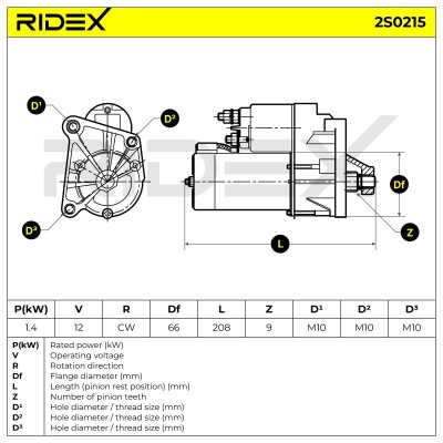 Starter RIDEX 2S0215 2S0215 - photo 6