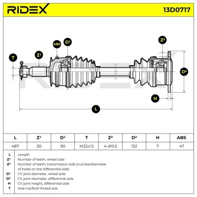 Drive Shaft RIDEX 13D0717 13D0717 - photo 5