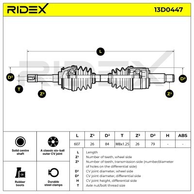 Drive Shaft RIDEX 13D0447 13D0447 - photo 9