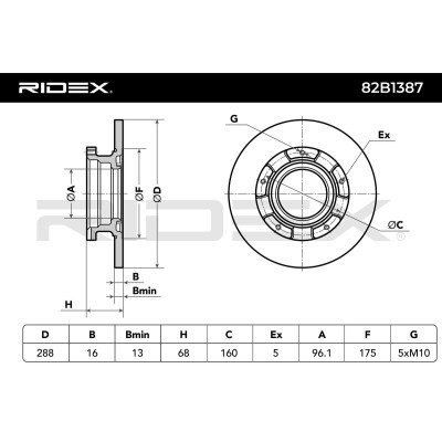 Brake Disc RIDEX 82B1387 82B1387 - photo 7