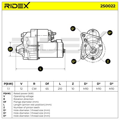 Starter RIDEX 2S0022 2S0022 - photo 10