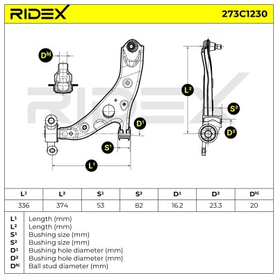 Control Arm RIDEX 273C1230 273C1230 - photo 6