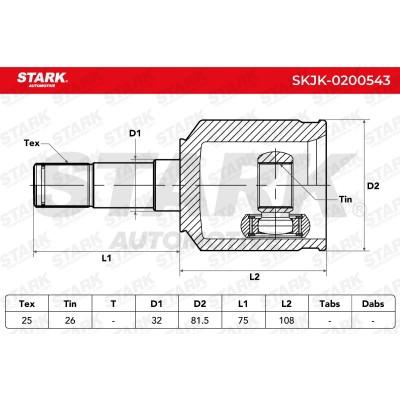 Joint Kit, Drive Shaft Stark SKJK-0200543 SKJK-0200543 - photo 6