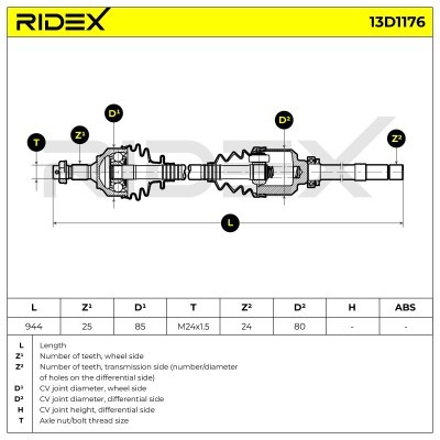 Drive Shaft RIDEX 13D1176 13D1176 - photo 7