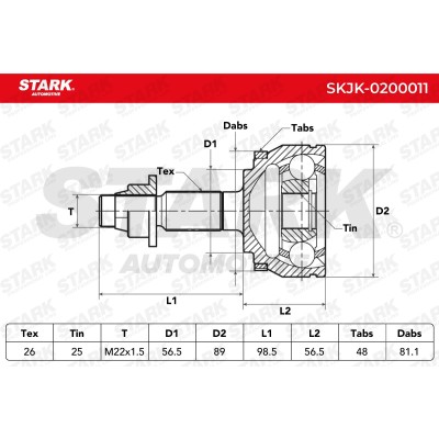 Joint Kit, Drive Shaft Stark SKJK-0200011 SKJK-0200011 - photo 5