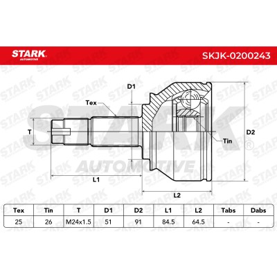 Joint Kit, Drive Shaft Stark SKJK-0200243 SKJK-0200243 - photo 4