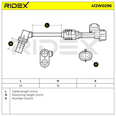 ABS Sensor RIDEX 412W0296 412W0296 - photo 6
