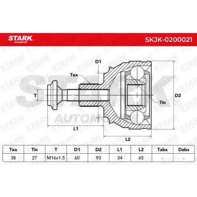Joint Kit, Drive Shaft Stark SKJK-0200021 SKJK-0200021 - photo 7