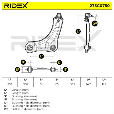 Control Arm RIDEX 273C0750 273C0750 - photo 7