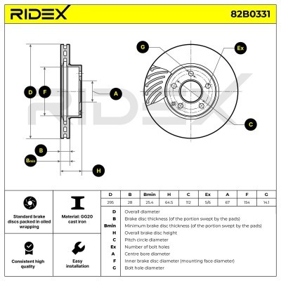 Brake Disc RIDEX 82B0331 82B0331 - photo 7