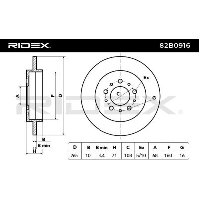 Brake Disc RIDEX 82B0916 82B0916 - photo 3