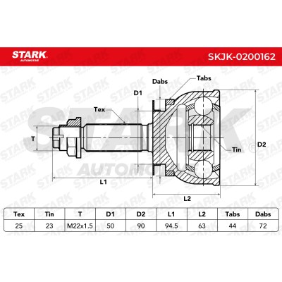 Joint Kit, Drive Shaft Stark SKJK-0200162 SKJK-0200162 - photo 8
