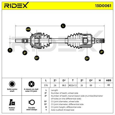 Drive Shaft RIDEX 13D0061 13D0061 - photo 7