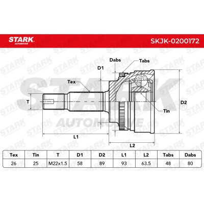 Joint Kit, Drive Shaft Stark SKJK-0200172 SKJK-0200172 - photo 5