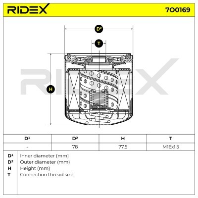 Oil Filter RIDEX 7O0169 7O0169 - photo 5