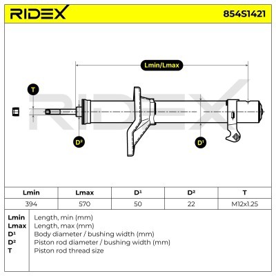 Shock Absorber RIDEX 854S1421 854S1421 - photo 8