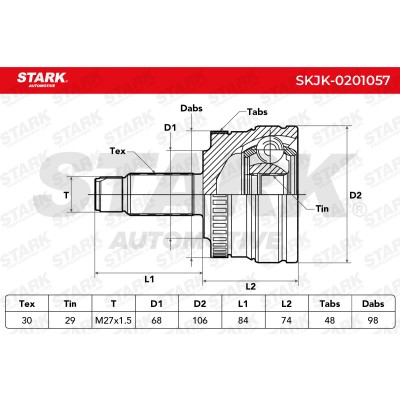 Joint Kit, Drive Shaft Stark SKJK-0201057 SKJK-0201057 - photo 7