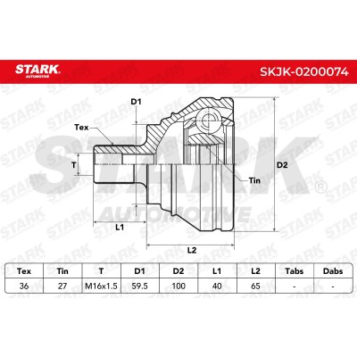 Joint Kit, Drive Shaft Stark SKJK-0200074 SKJK-0200074 - photo 6