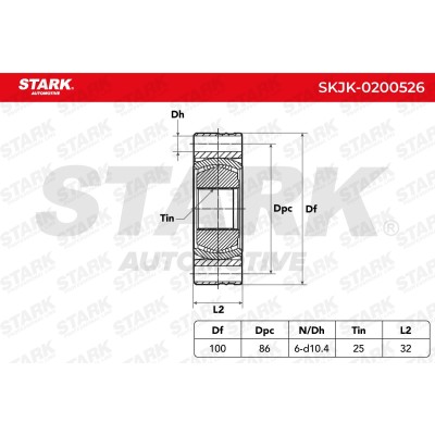 Joint Kit, Drive Shaft Stark SKJK-0200526 SKJK-0200526 - photo 5