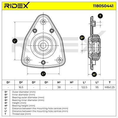 Strut Support Bearing Front RIDEX 1180S0441 1180S0441 - photo 5