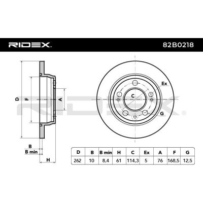 Brake Disc RIDEX 82B0218 82B0218 - photo 3
