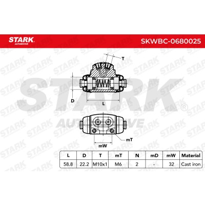 Wheel Brake Cylinder Stark SKWBC-0680025 SKWBC-0680025 - photo 8