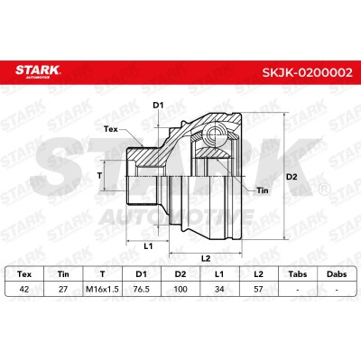 Joint Kit, Drive Shaft Stark SKJK-0200002 SKJK-0200002 - photo 6