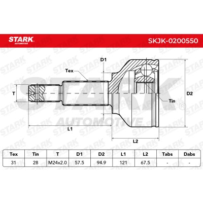 Joint Kit, Drive Shaft Stark SKJK-0200550 SKJK-0200550 - photo 5