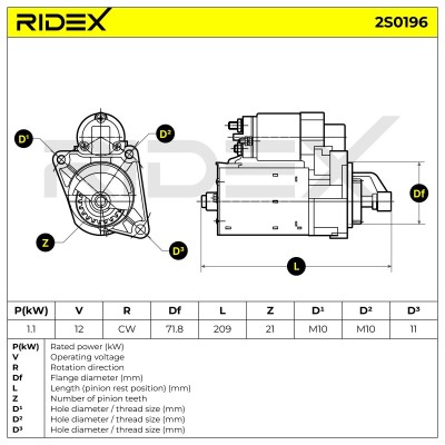 Starter RIDEX 2S0196 2S0196 - photo 7