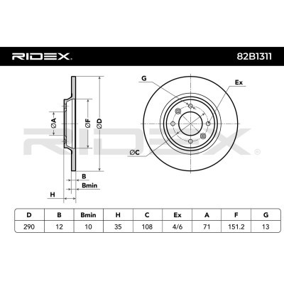 Brake Disc RIDEX 82B1311 82B1311 - photo 6