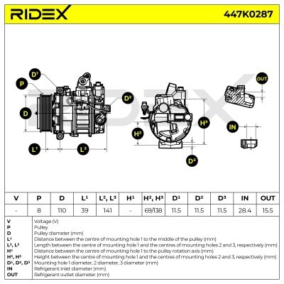 Compressor, Air Conditioning LAND ROVER 447K0287 - photo 5