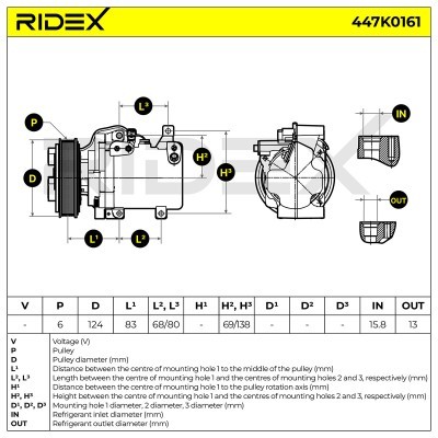 Compressor, Air Conditioning MAZDA 3 (BK) 6 Station Wagon 447K0161 - photo 7
