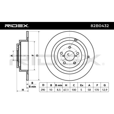 Brake Disc RIDEX 82B0432 82B0432 - photo 3