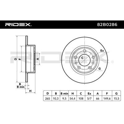 Brake Disc RIDEX 82B0286 82B0286 - photo 3