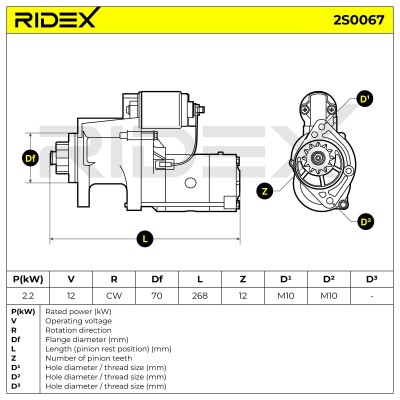 Starter RIDEX 2S0067 2S0067 - photo 6